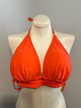 Vibrant Cacique Orange Halter Bikini Top